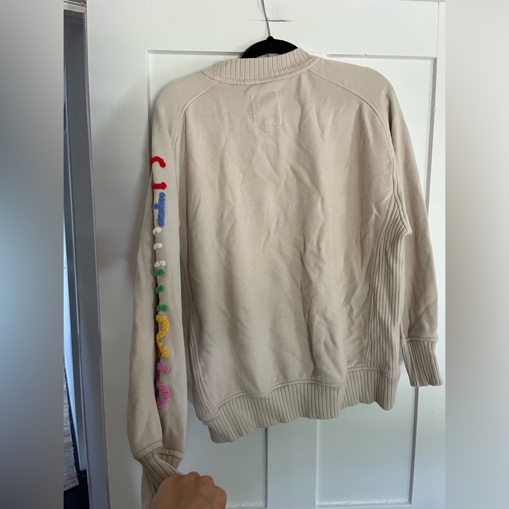 Women's Cream Sweater with Colorful Embroidery - Picture 6 of 6